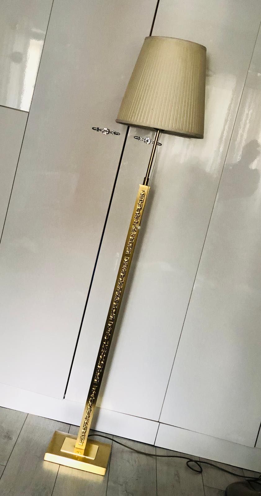 Mid century lampa de podea bronz