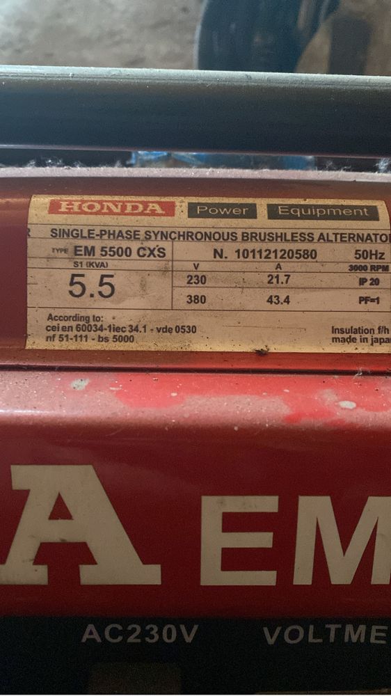 Generator de curent honda 5500  3,5 kw trifazic