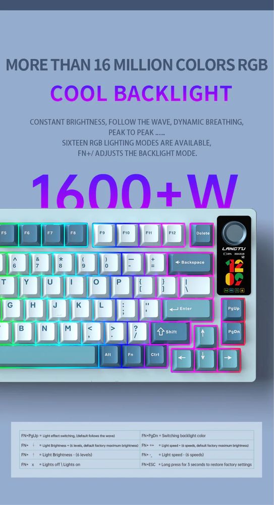 Механическая клава Langtu LT75 RGB display лучшая цена!