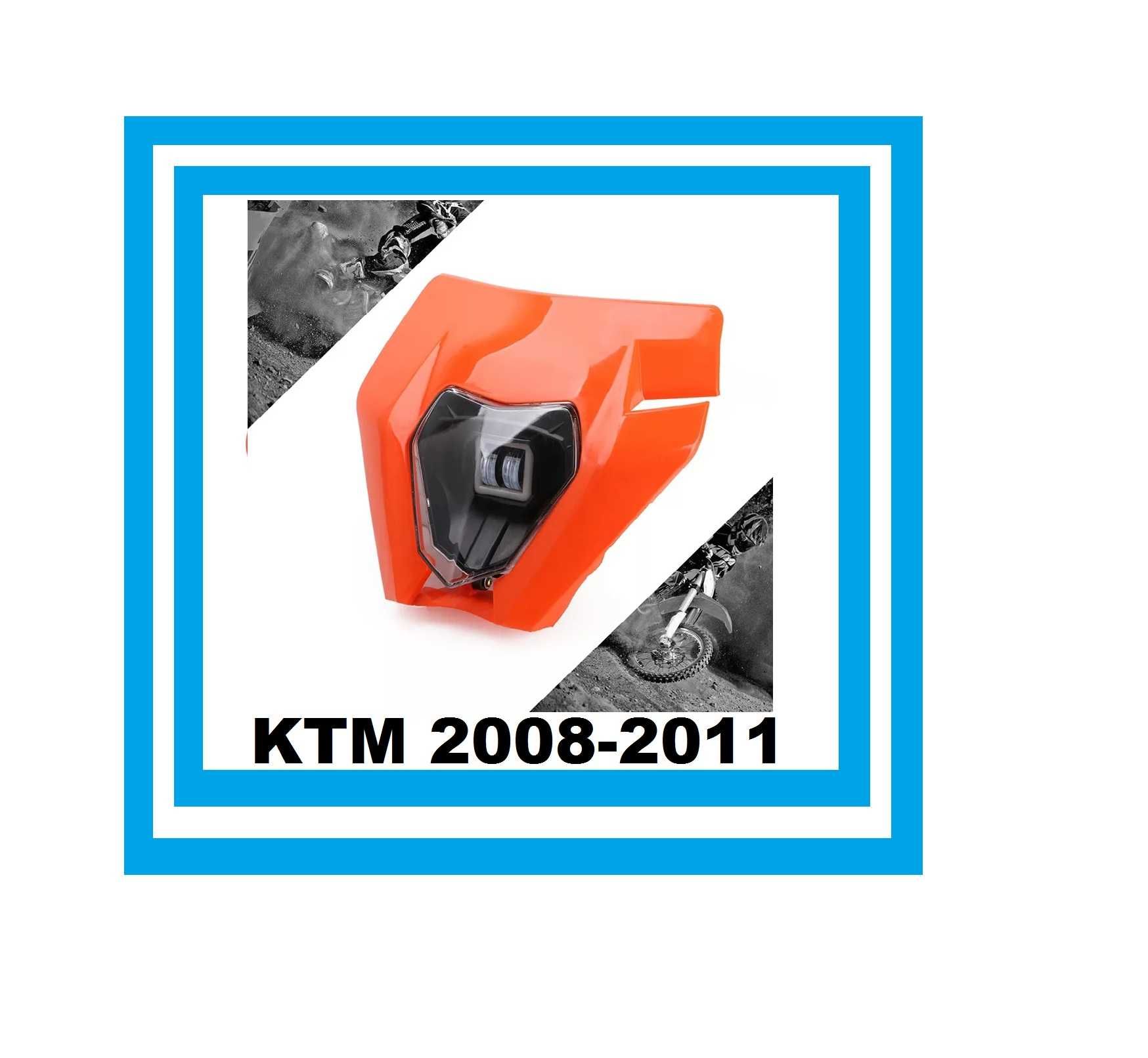 Far KTM 2008-2011 Far KTM 2016-2023 ALB NEGRU ORANGE LED - HALOGEN