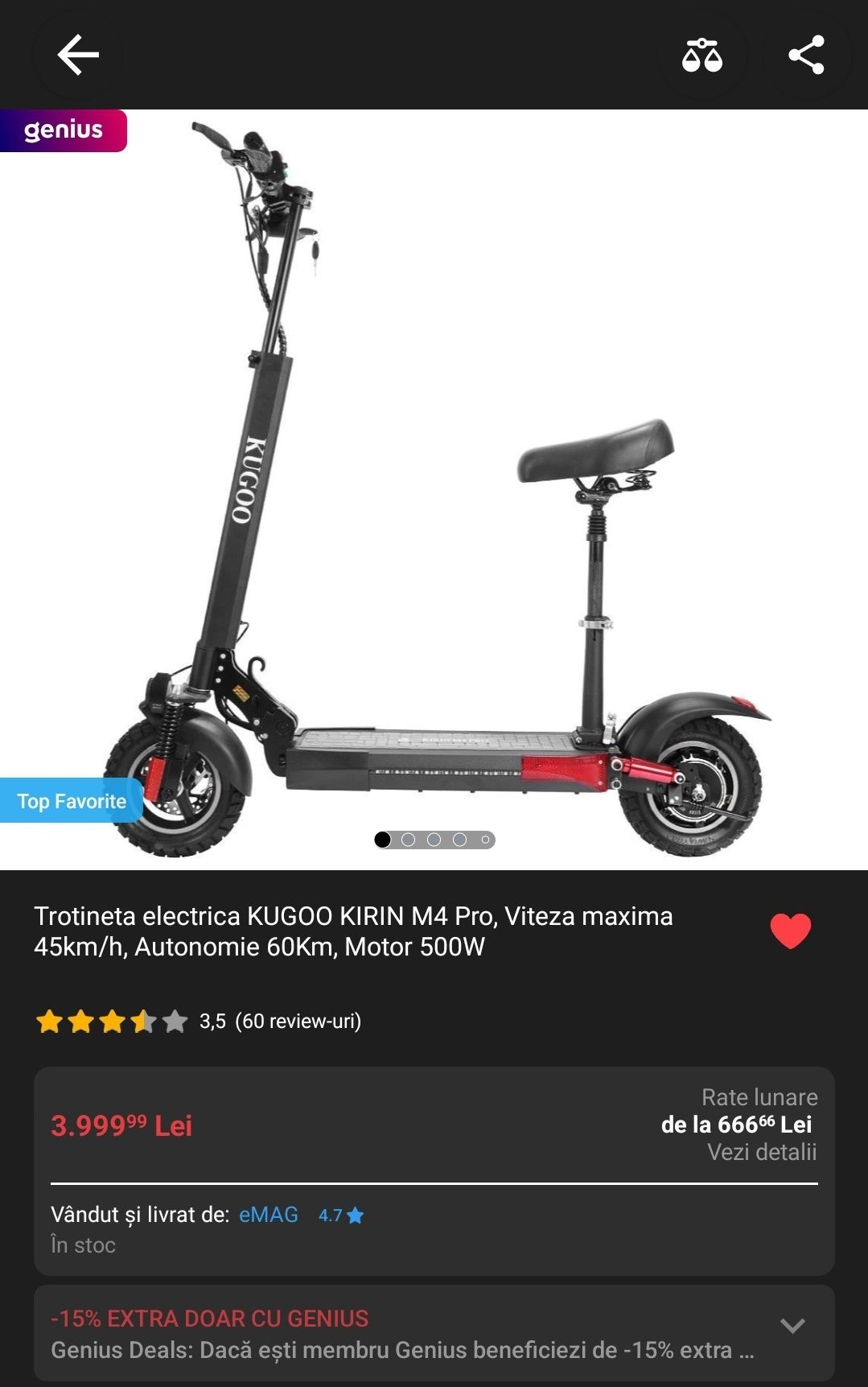 Trotinetă electrică KUGOO KIRIN M4 Pro