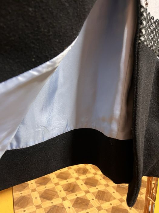 Ръчно шит дамски шлифер / палто в сиво и черно