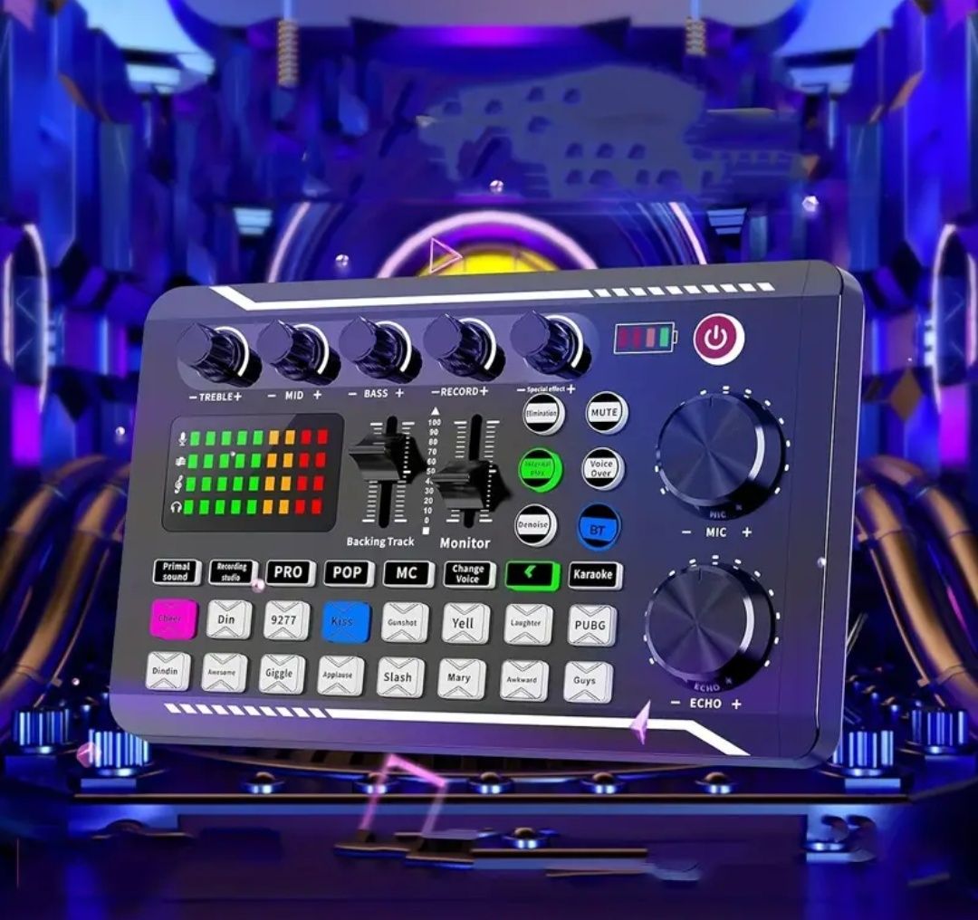 Mixer audio Bluetooth 5.0 efecte de sunet și voce, Consola DJ Mixer