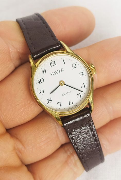 Ceas de damă Rone cu Quartz, din oțel inoxidabil si curea din piele
