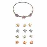 Bratara din aur alb 18k cu diamante si safire colorate naturale
