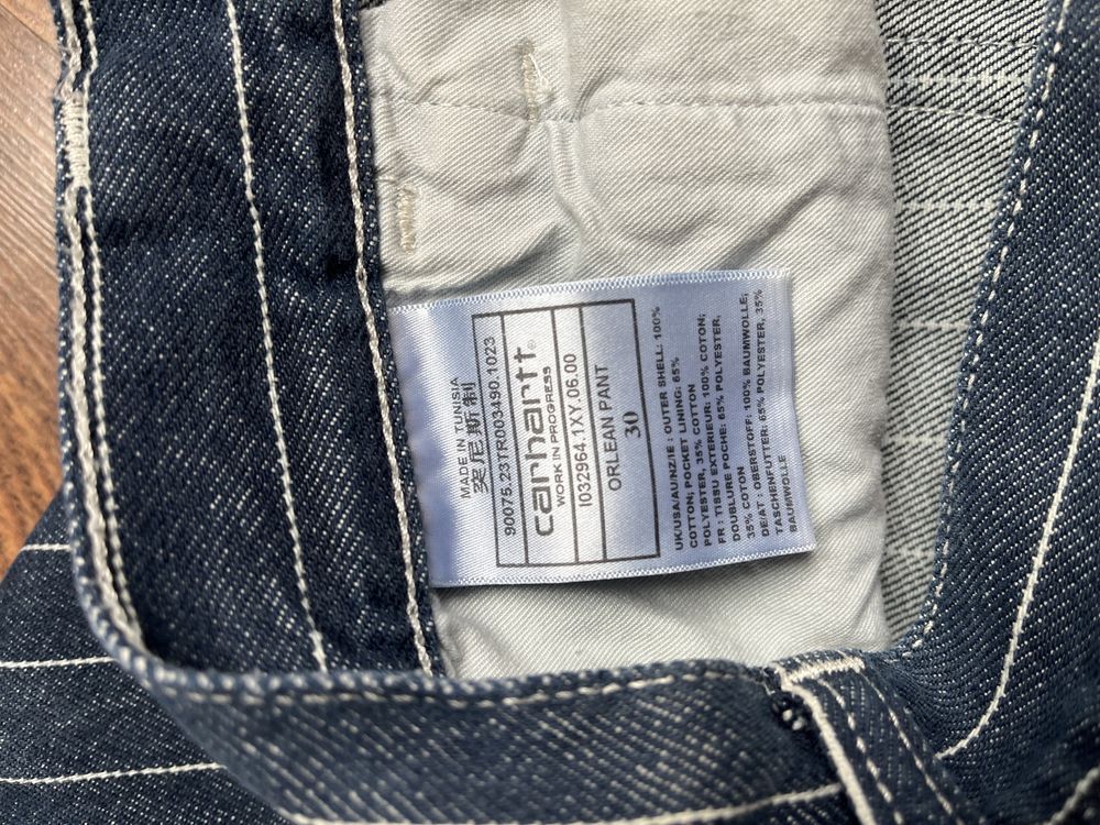 Carhartt WIP Orlean Striped Pants Blue