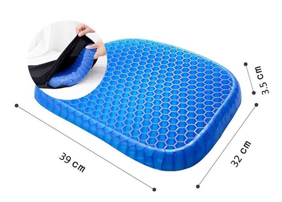 Силиконова ортопедична гел възглавница Egg Sitter, Синя