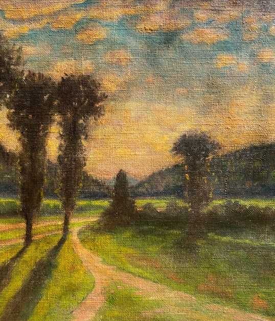 Tablou foarte F VECHI, ulei/pânză, semnat. Cca 80x60cm (70x50cm panza)