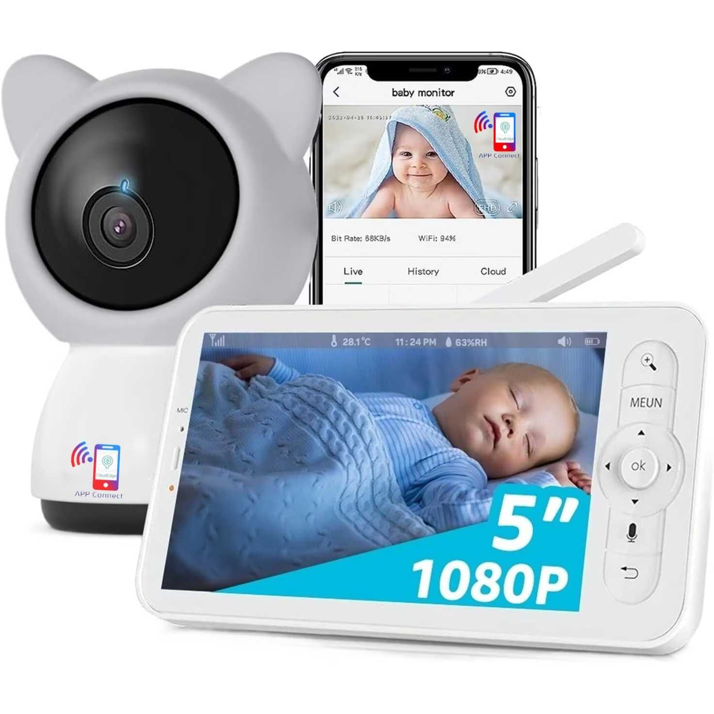 Baby Monitor si Camera Audio-Video cu Aplicatie Telefon IOS & Android