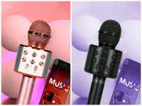 Професионален безжичен караоке микрофон с bluetooth Розов и Черен