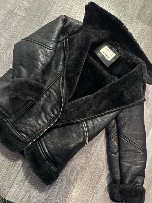 Geaca Zara de piele imblanita fete 8Y 128 cm