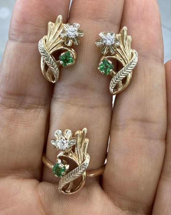 Бриллиант+ изумруд тошли тилла комплект