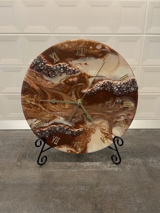 Ceas de perete din rășină cu cristale diametru 30 cm