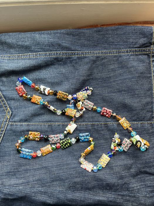 Шарен гердан от рисувано Мурано стъкло