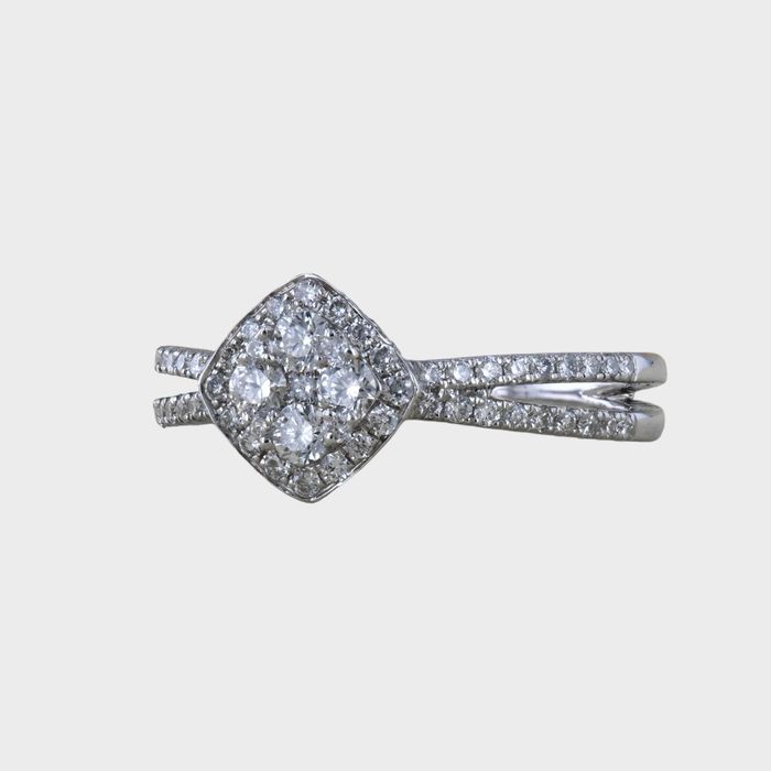 Inel cu diamante, de aur alb 18k-cod 1417