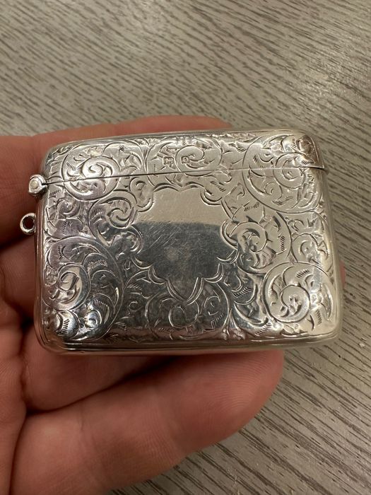 Silver vesta case. Сребърен кибритник. 1913г антика