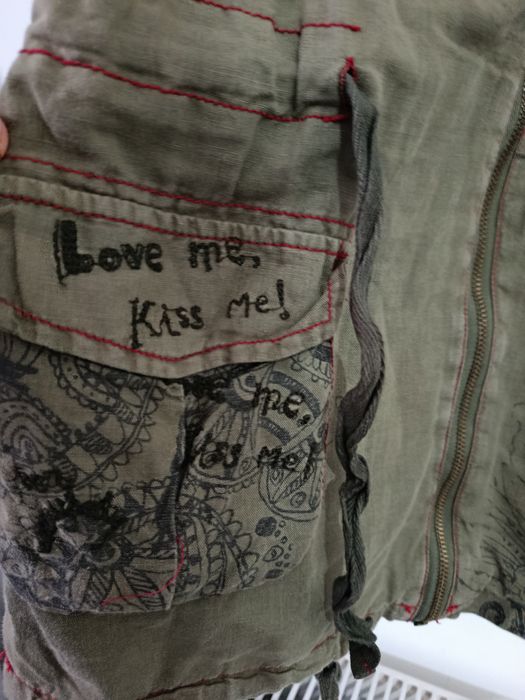Jacheta Desigual Kiss Love Sex dama mărimea XS S 36 Hippie Punk Rock.I