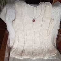 Пуловер без ръкав, ръчно плетен