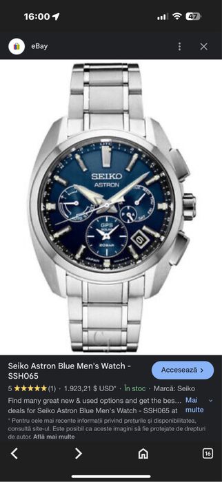 Ceas Seiko Astron Blue Mens’s impecabil !