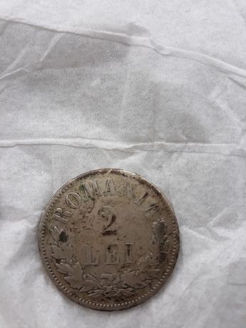 Moneda 2 lei- 1875 si moneda 1 leu -1881