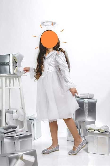 Rochie alba de serbare + accesorii de îngeraș