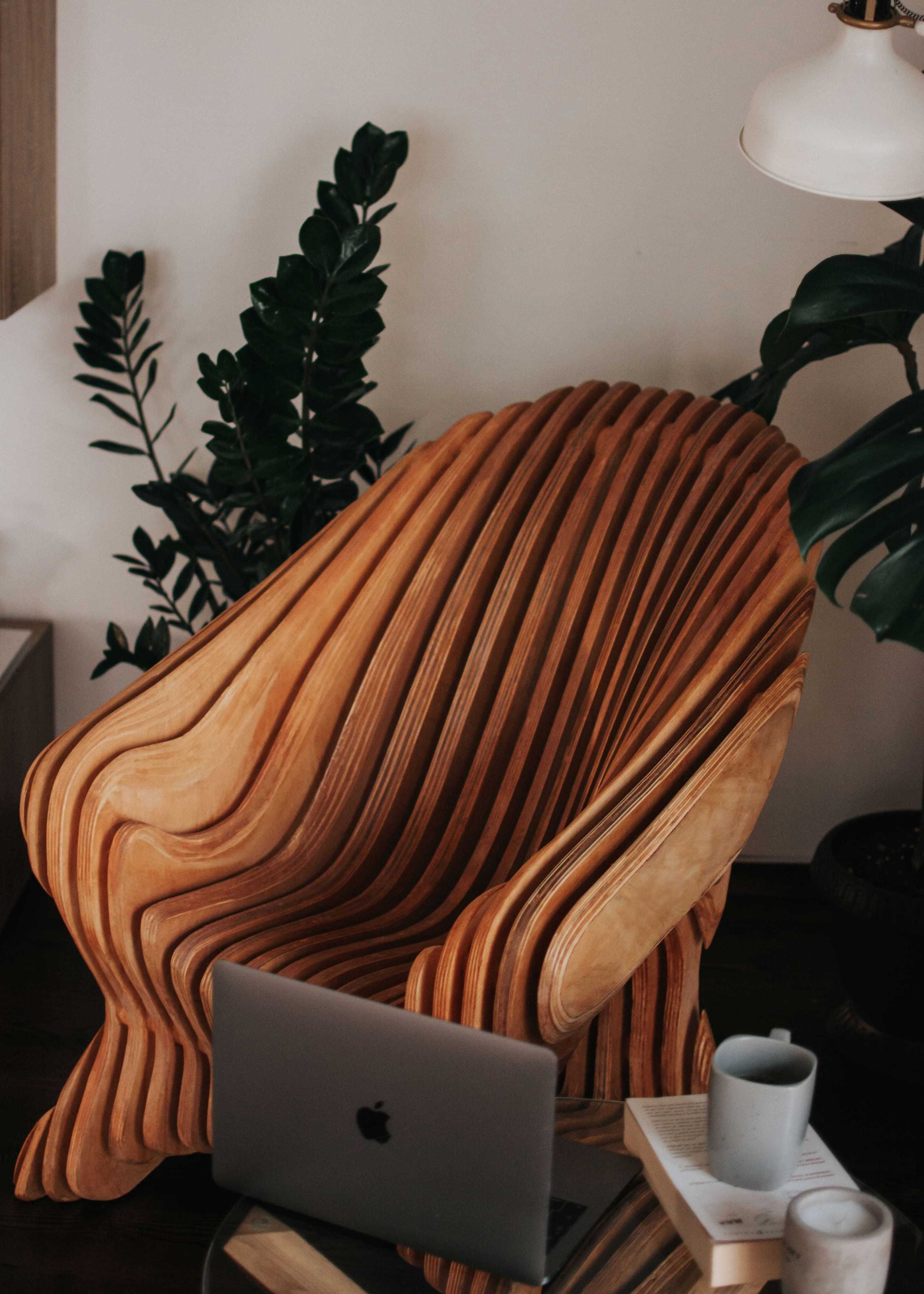Set scaun si masuta de cafea: Design Parametric, Unicat, Handmade