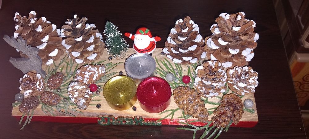 Коледни свещници ръчна изработка