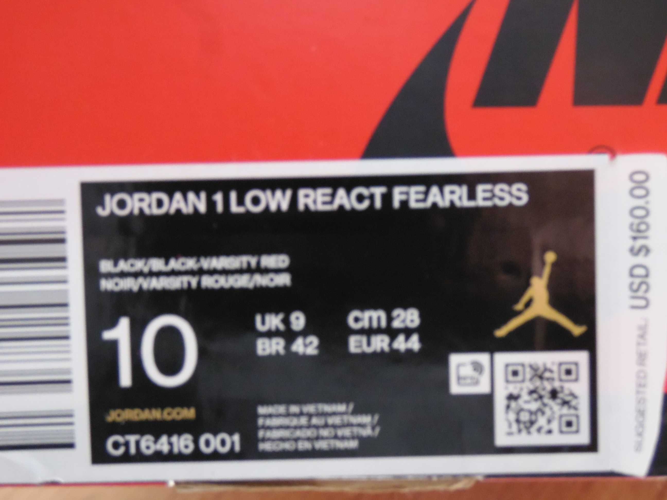 Jordan 1 Low React x Ghetto Gastro "Fearless" - 44 номер Оригинални!