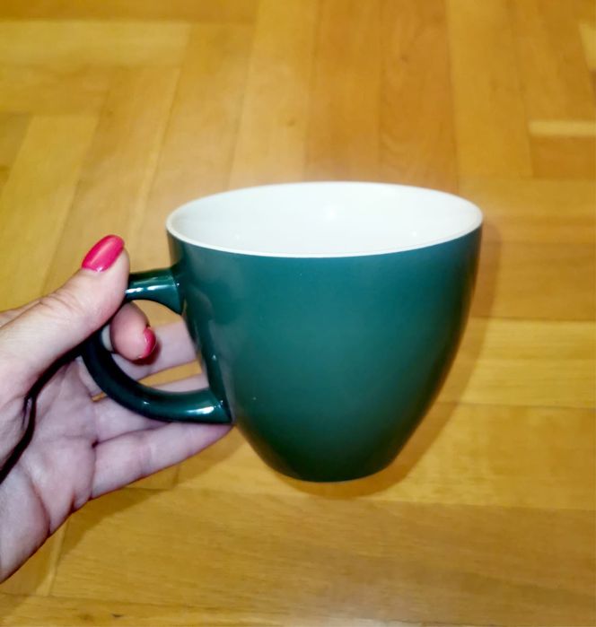 Керамична чаша Хари Потър с бухал, 325 мл. изумрудено зелена супер !