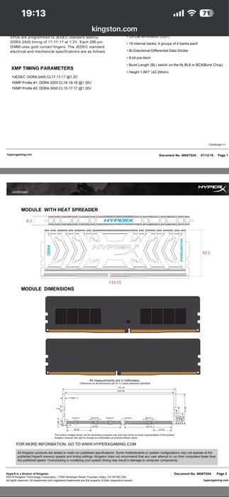 Memorie Ram 16 GB (2x8) HyperX Predator DDR4-3200mhz CL16