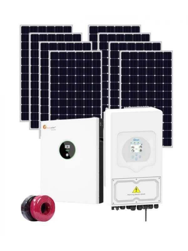 Автономна соларна с-ма 6.6 kW + Deye 6 kw + 10 kwh батерия-Трифазна
