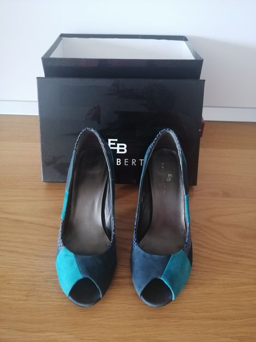 Pantofi decupati cu toc, din piele, Enzo Bertini Benvenuti