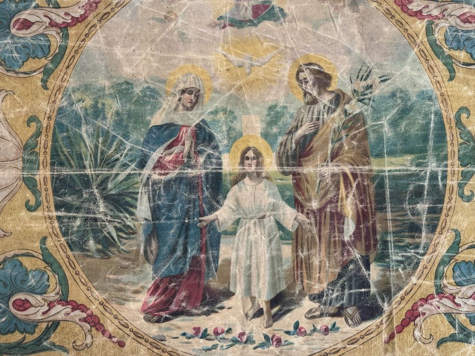 Pânză religioasă veche – Sfânta Familie, proveniență Italia