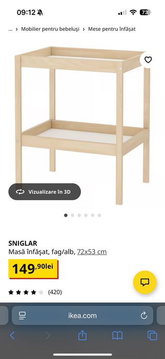 Masa infasat ikea + saltea