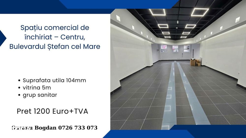 Spatiu comercial de inchiriat – Centru, Bulevardul Stefan cel Mare