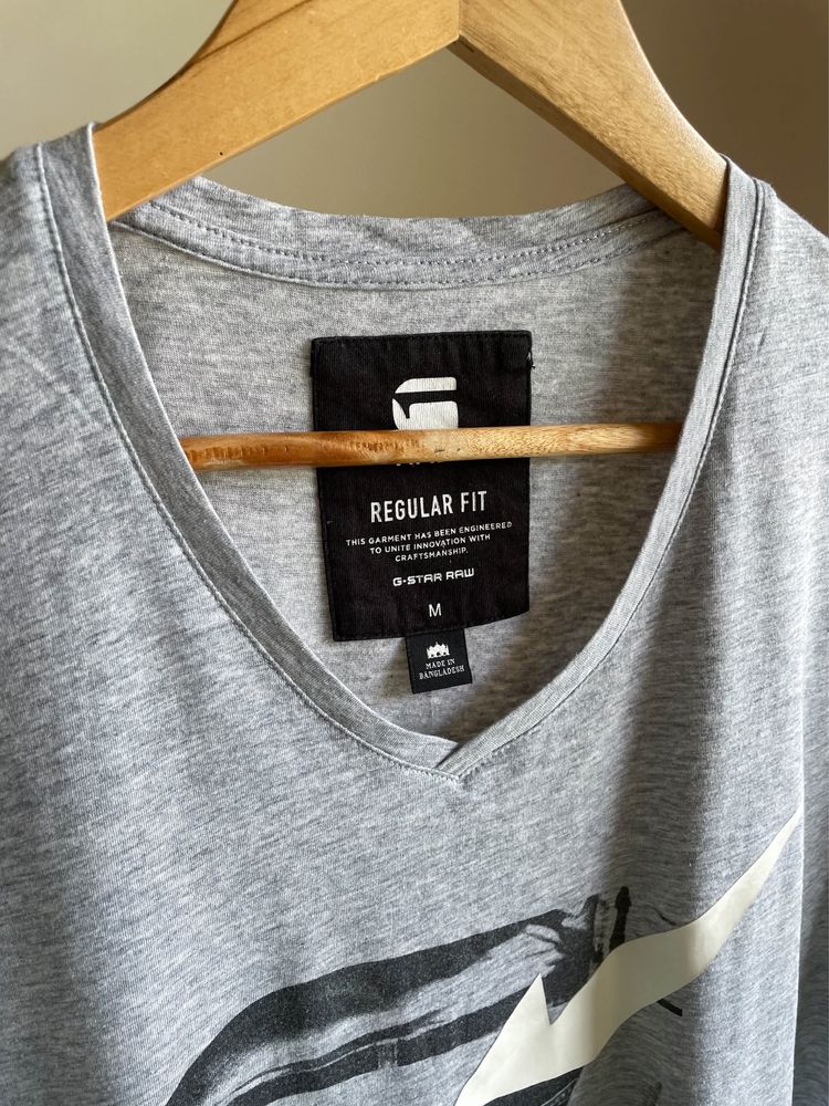 Мъжка тениска G-STAR RAW в сив цвят