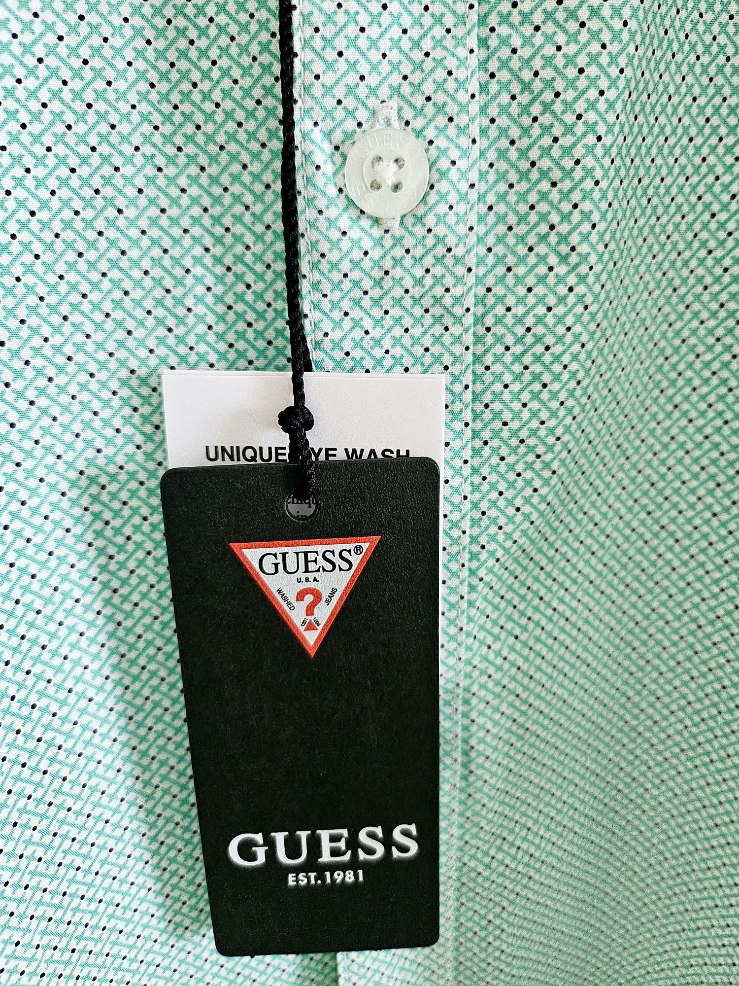 Синьо-зелена риза "Guess: