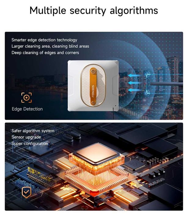 Робот за почистване на прозорци с двойна водна струя 6000Pa