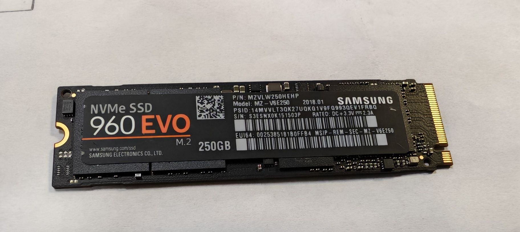 SSD Samsung 960 EVO M.2 250 GB PCI Express 3.0 V-NAND NVMe HDD