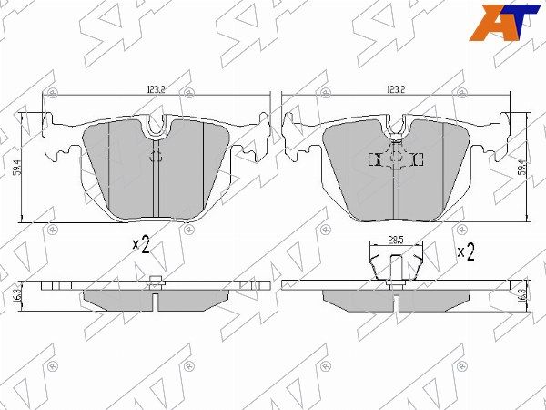 Колодки тормозные зад BMW 5 E39 98-03/3 E46 03-/X3 E83 04-10/X5 E53 01