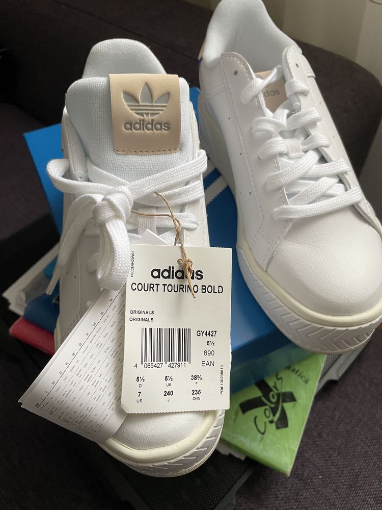 Adidași Adidas Court Tourino Bold piele, mărimea 38