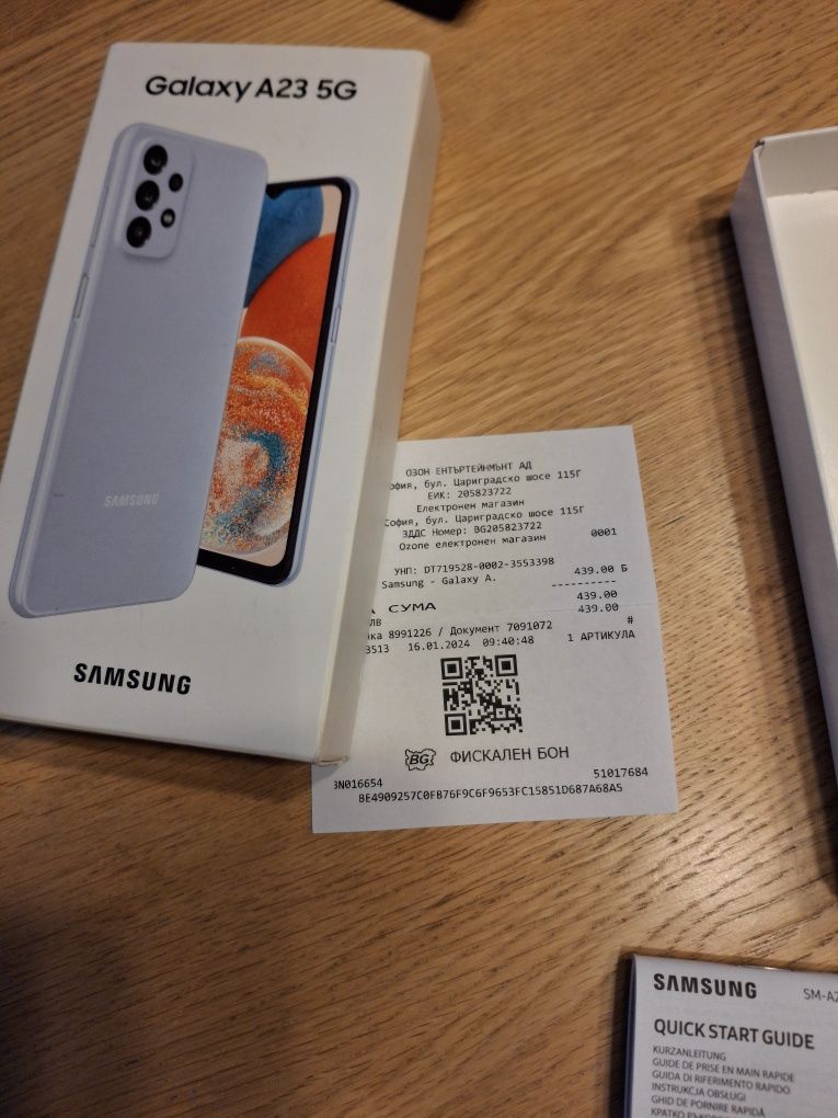 телефон  Samsung galaxy A23 5G 16.01.24 г. в гаранция !