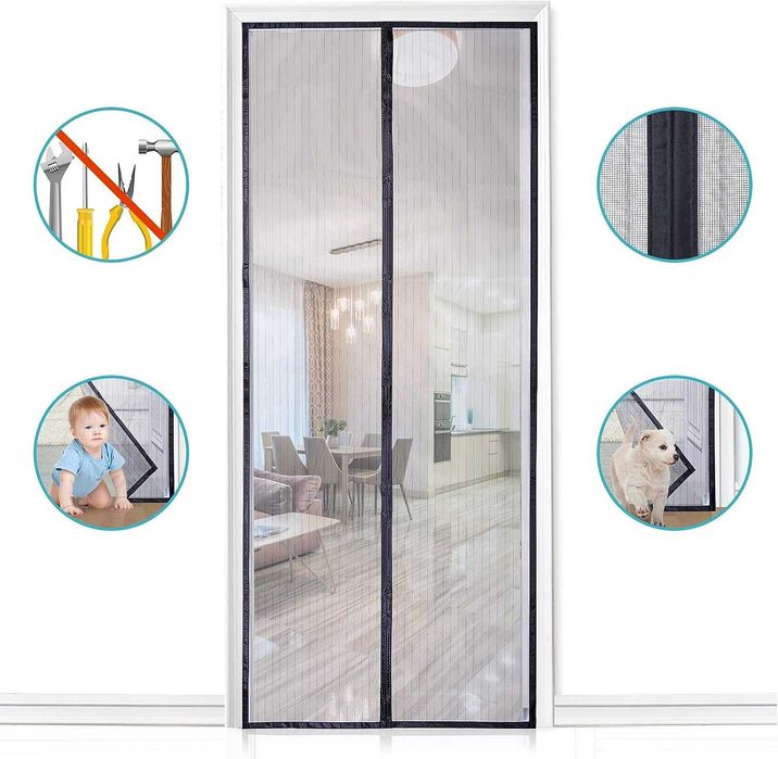 Perdea (plasa) Insecte cu magnet pt usa/camping Diverse Dimensiuni