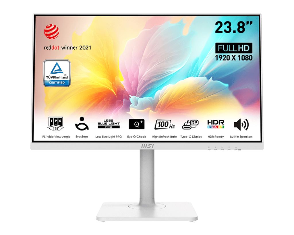 Офисный белый монитор с динамиками MSI Modern MD2412PW 24" 100Hz IPS