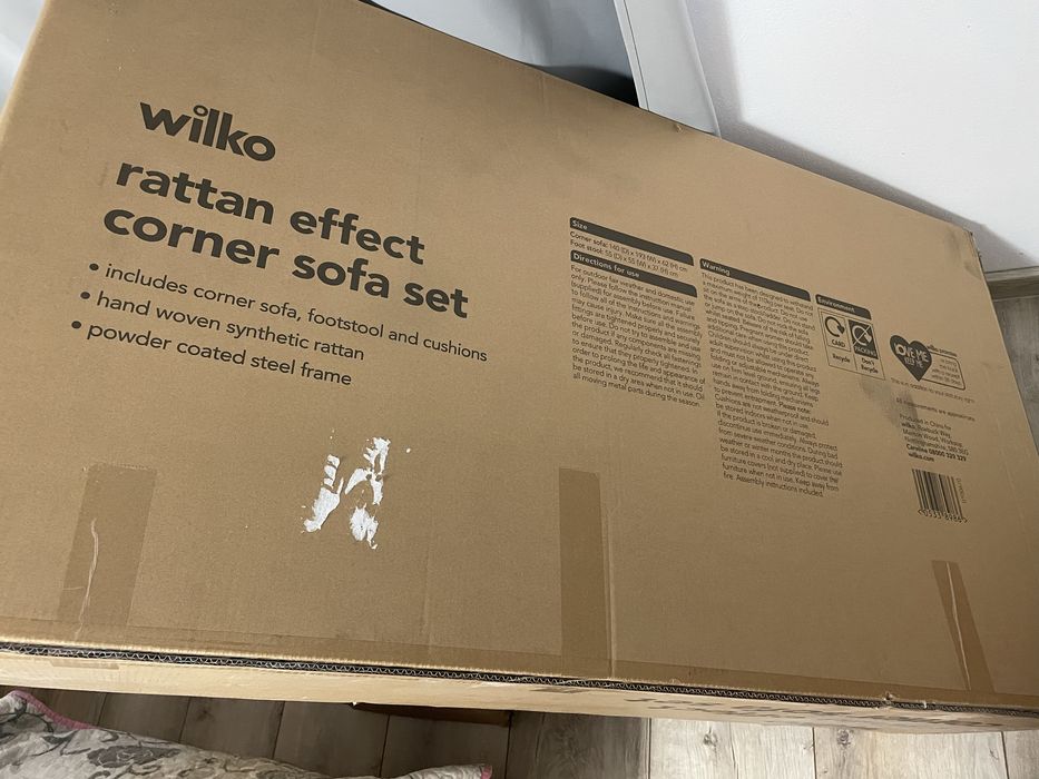 Coltar Wilko din Rattan in form de L Nou Sigilat