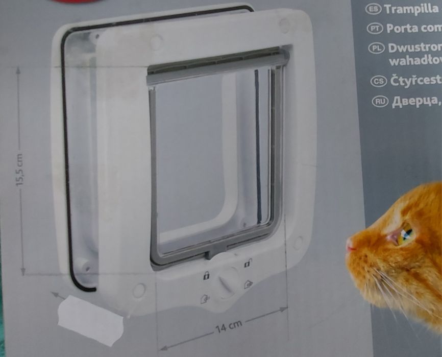 Ușă pisici TRIXIE 4-Way, nouă, nefolosita, cu magnet, sub preț magazin