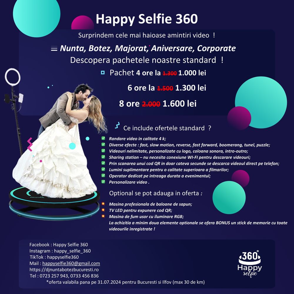 Selfie 360 Super Oferte Standard pentru evenmentul tau !
