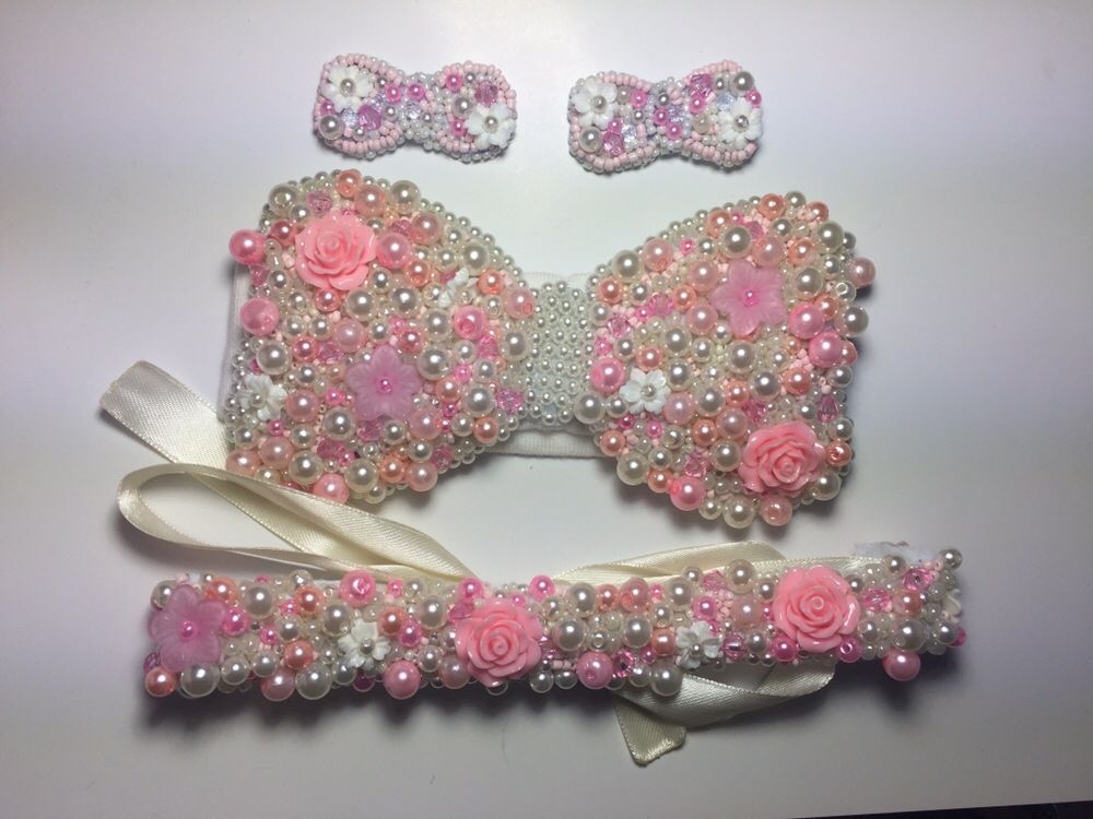 Bentita bebe/fetita si brau/centura accesorii botez/copii