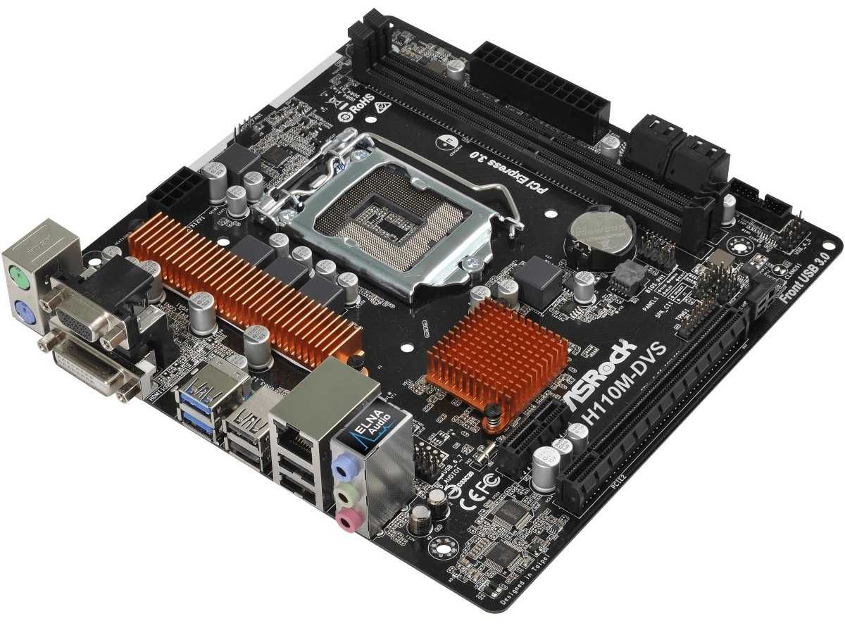 Дъно Дънна платка ASRock H110M-DVS R3.0 LGA 1151 32GB DDR4 Micro ATX