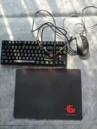Vand tastatura mecanica, mouse logitech g 203 si mousepad
